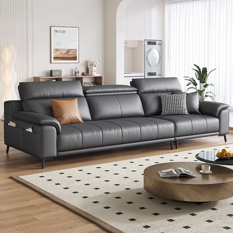 GAZZSI Genuine Leather Sofa Black Sofa Corner Sofa Modern Living Room Leather Sofa Furniture L1010 ราคา 45,899 บาท*ส่งฟรี