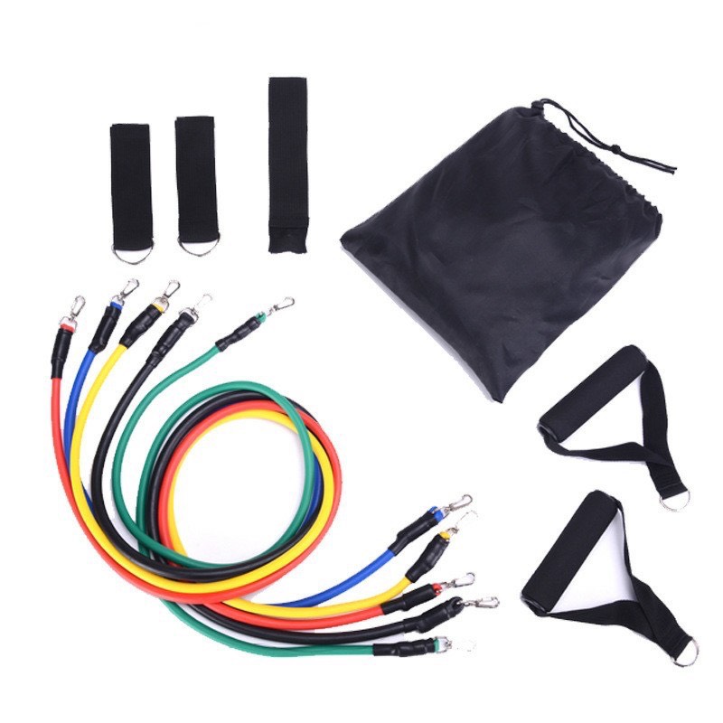 พร้อมส่ง! ยืดออกกำลังกาย 11 ชิ้นยาง ยางยืดหูจับ Resistance band (รุ่นZL1002)