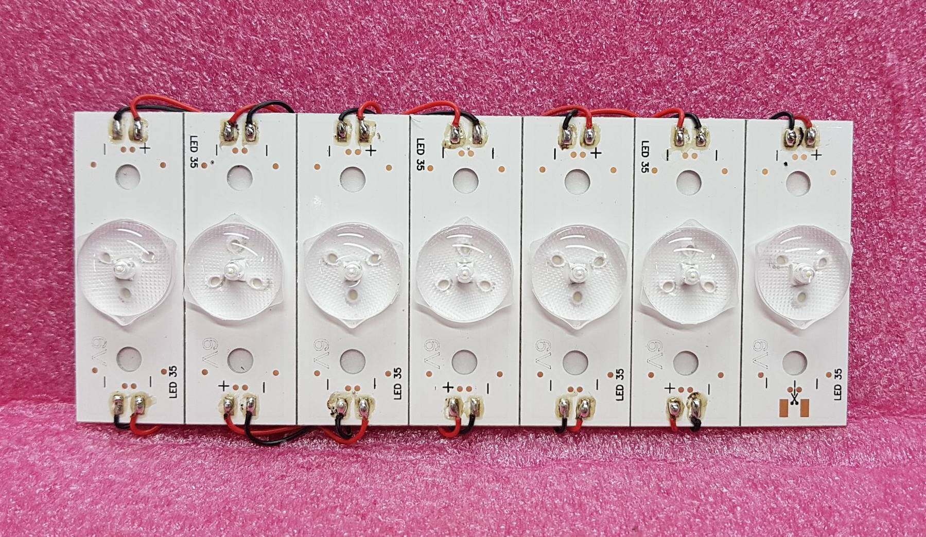 5 ชุด มี LED 35 ดวง หลอดไฟ LED BACKLIGHT DIY 6V 2W แบบกลม (หลอดแบล็คไลท์) ใช้ ตัดแปะ ดัดแปลง ใส่ได้หลายยี่ห้อ เช่น TCL ,ACONATIC, PHILIPS สินค้าใหม่