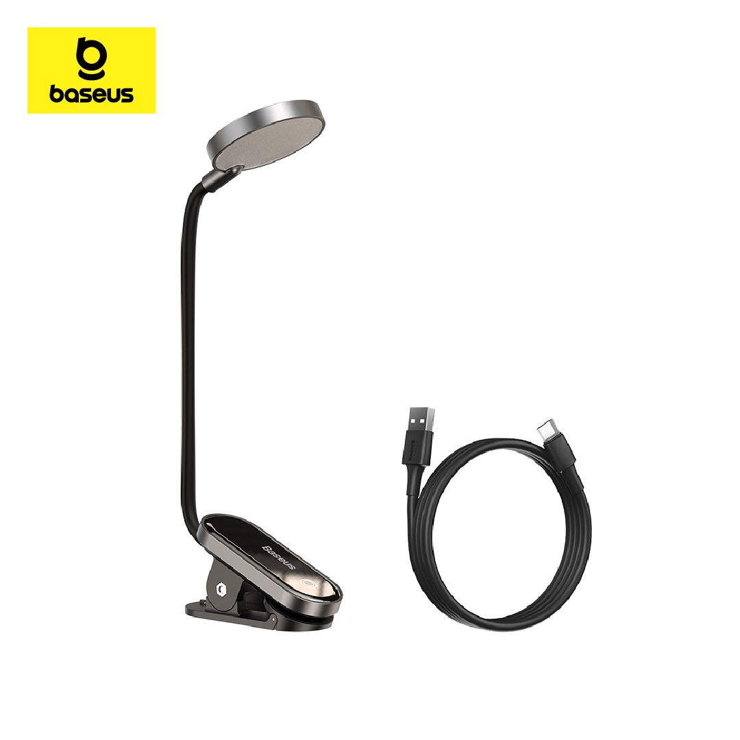 Baseus โคมไฟตั้งโต๊ะ รุ่น Comfort Reading Mini Clip Lamp สี เทา