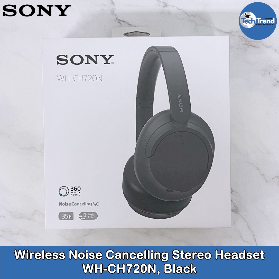 Wireless Noise Cancelling Stereo Headset WH-CH720N, Black โซนี่ หูฟังครอบหู แบบไร้สาย ตัดเสียงรบกวน น้ำหนักเบา ราคา 7,750 บาท*ส่งฟรี