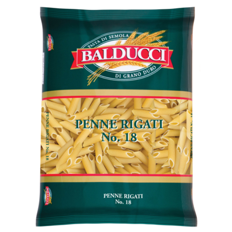 Penne Rigati No.18 Pasta 500g Balducci brand ราคา 71 บาท*ส่งฟรี