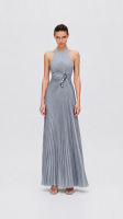 Eternity Collection Elle Elegant Pleated Maxi Dress with Back Slit and Elegant Cut-Out Shoulder(พรีออร์เดอร์ 3-4 สัปดาห์)