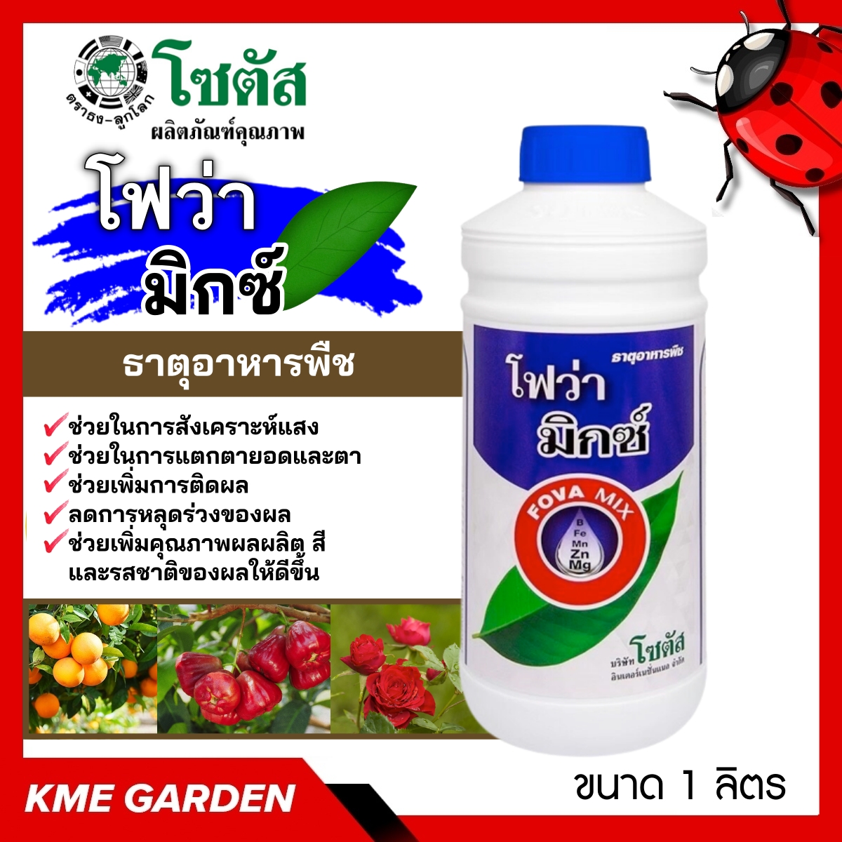 🍄อาหารเสริม🍄 โฟว่า มิกซ์ ขนาด 1 ลิตร พืชโตไว ใบสมบูรณ์ ออกดอก ติดผลดี เพิ่มการติดผล ลดการหลุดร่วงของผล ช่วยเพิ่มคุณภาพ