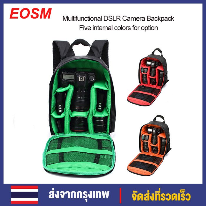 EOSM DSLR Camera backpack เป้ใส่กล้องถ่ายรูปกล้องกันน้ำกระเป๋าจัดระเบียบปรับเบาะสำหรับกล้อง DSLR Universal กันน้ำกระเป๋าสะพายกล้องดิจิตอล