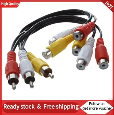 【FREE SHIPPING+IN STOCK】New 3 RCA Male Jack to 6 RCA Female Plug Splitter Audio Video AV Adapter Cable