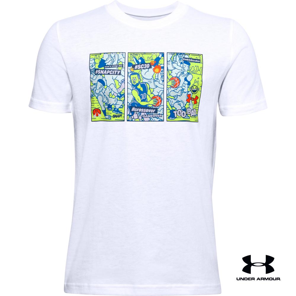 Under Armour UA Boys' SC30™ Selfie Graphic T-Shirt อันเดอร์ อาเมอร์ เสื้อบาสเกตบอล สำหรับเด็กผู้ชาย Selfie Graphic T-Shirt