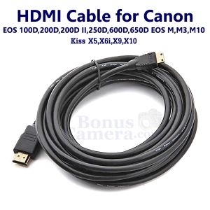 สินค้า HDMI cable for connect Canon EOS 100D,200D,200D II,250D,550D,600D,650D,Kiss X4,X5,X6i,X7,X9,X10,X90, Rebel SL1,SL2,SL3 with HD TV,Projector