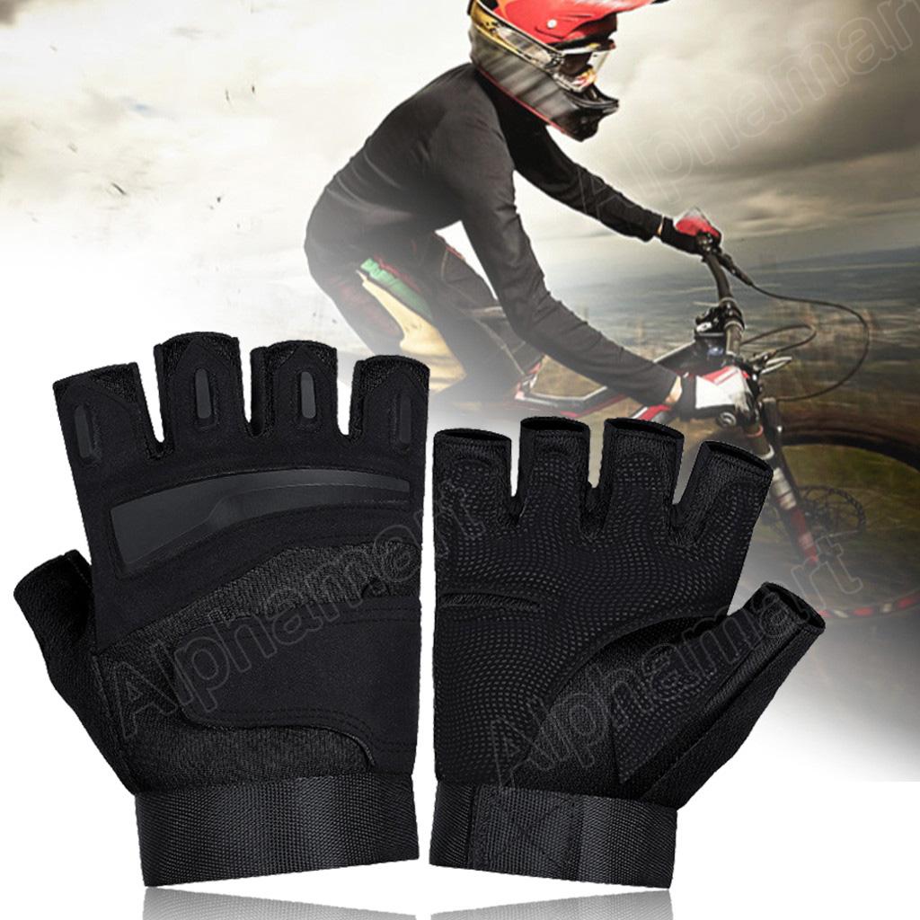 กีฬากลางแจ้งชายครึ่งนิ้วถุงมือสำหรับขี่ปีนเขาการฝึกอบรมถุงมือยุทธวิธีถุงมือขี่จักรยาน Ridding gloves Alphamart