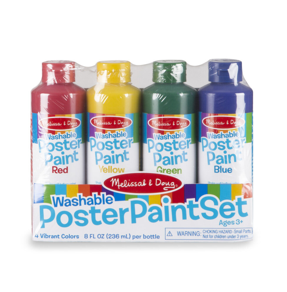 [4สีx236มล.] รุ่น 4127 สีโปสเตอร์ขวดใหญ่ Melissa & Doug Washable Poster Paint Set  รีวิวดีใน Amazon USA non-toxic washable ล้างออกได้ มาลิซ่า 4-10 ขวบ