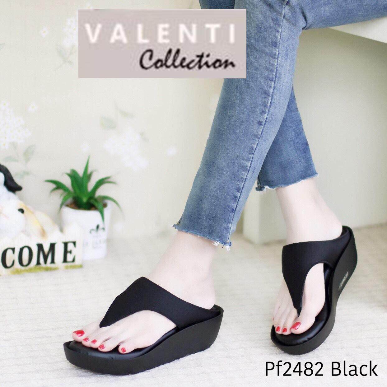 Valenti Collection รองเท้าเพื่อสุขภาพ Health & massage Therapy super soft SOFASHOES รุ่นขายดี นุ่มมาก เบา ใส่สบาย รุ่น PF2482 Black (สีดำ)