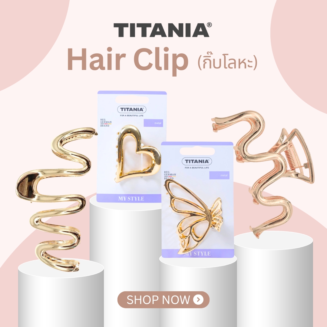 Titania Metal Hair Clip – Fashionable Hair Clip, Minimalist Style, Imported from Germany. ราคา 255 บาท*ส่งฟรี