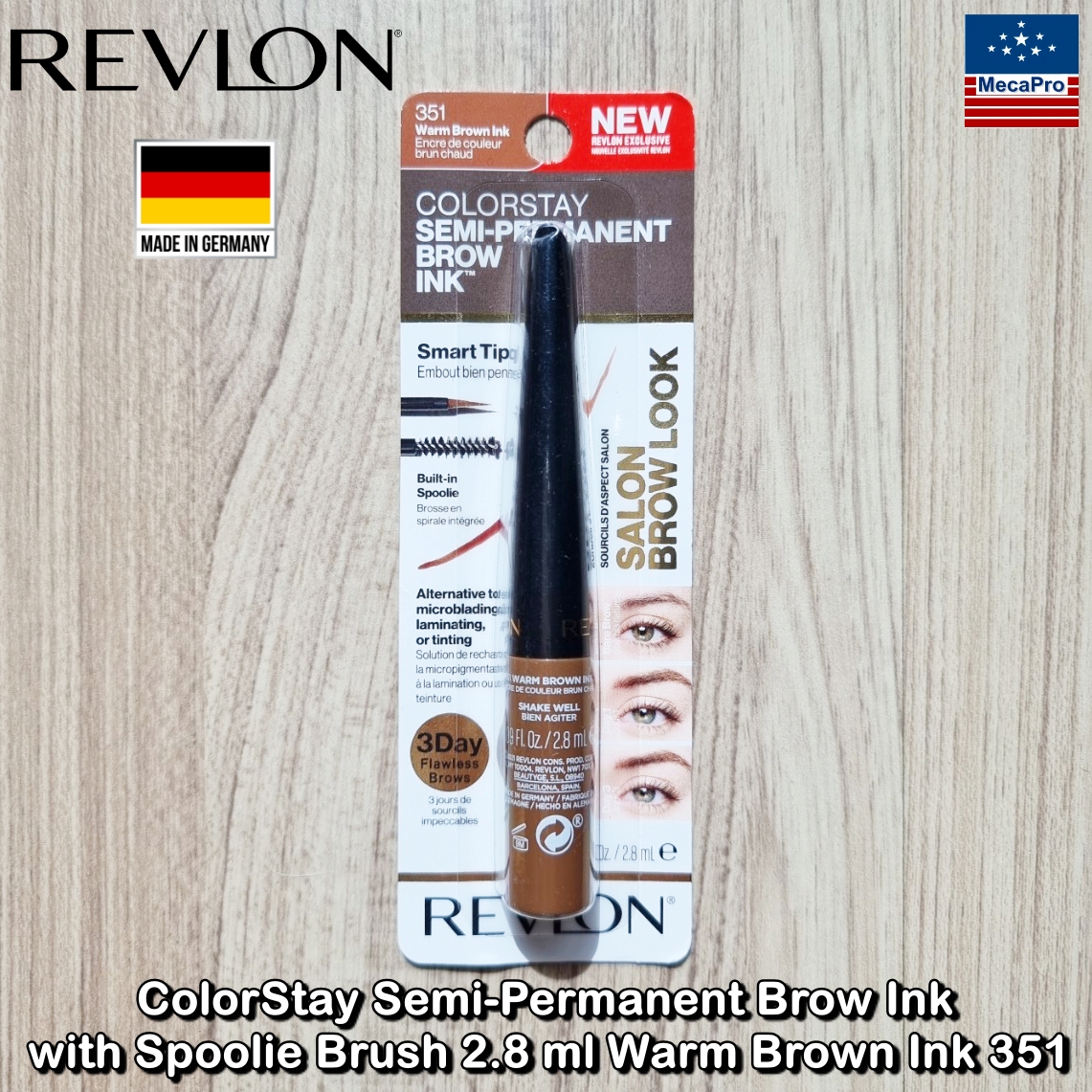 Revlon® ColorStay Semi-Permanent Brow Ink with Spoolie Brush 2.8 ml เรฟลอน หมึกเขียนคิ้ว กึ่งถาวร พร้อมแปรงปัด ราคา 995 บาท*ส่งฟรี