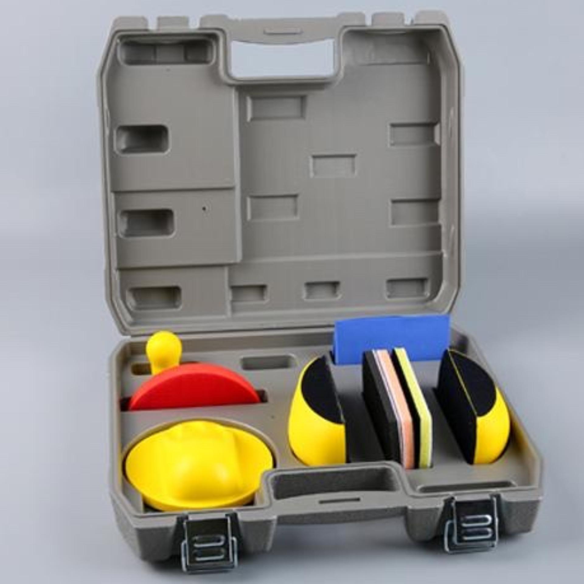 ชุดบล็อคมือสำหรับขัดสี 9ชิ้น ในกระเป๋าพลาสติก 9 Piece sanding block kit with case