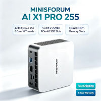 MINISFORUM AI X1 PRO 255 MINI PC AMD Ryzen 7 255 8 Cores 16 Threads 3 x M.2 2280 PCIe 4.0 Dual DDR5 Gaming PC