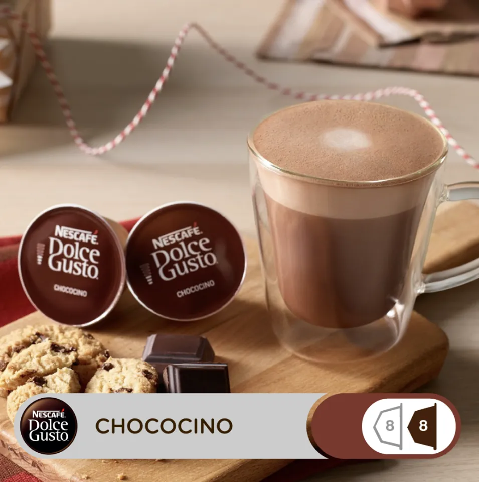 Nescafe Dolce Gusto  แคปซูลเครื่องชงกาแฟ  แคปซูลกาแฟ กาแฟคั่วบด เครื่องชงกาแฟ NESTLE NEW CHOCOCINO ช็อคโกแลต แพ็ค 1 กล่อง 16 แคปซูล