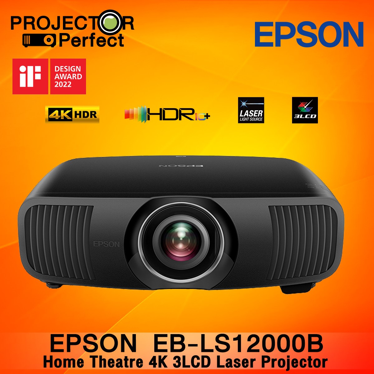 Epson EH-LS12000B 4K Laser Projector : 4K PRO-UHD resolution at 2,700 ANSI Lumens brightness and with a high contrast ratio of 2,500,000:1 รับประกัน 3 ปีเต็ม [ by Projector Perfect ] ราคา 159,000 บาท*ส่งฟรี