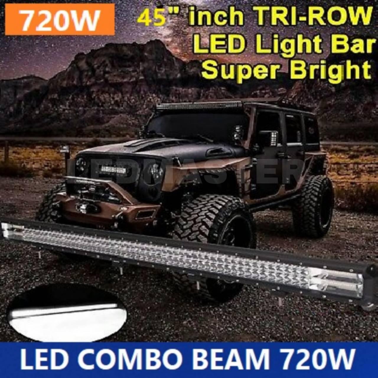 สว่างจัดเต็ม ส่งฟรี !! [High Quality] 720W 45 INCH. Tri-row Combo beam LED Light Bar ไฟรถยนต์บาร์ยาว ไฟหน้ารถ สปอร์ตไลท์ไฟรถยนต์ led ไฟท้าย 720 วัตต์ ขนาด 45 นิ้ว รุ่น SuperBright
