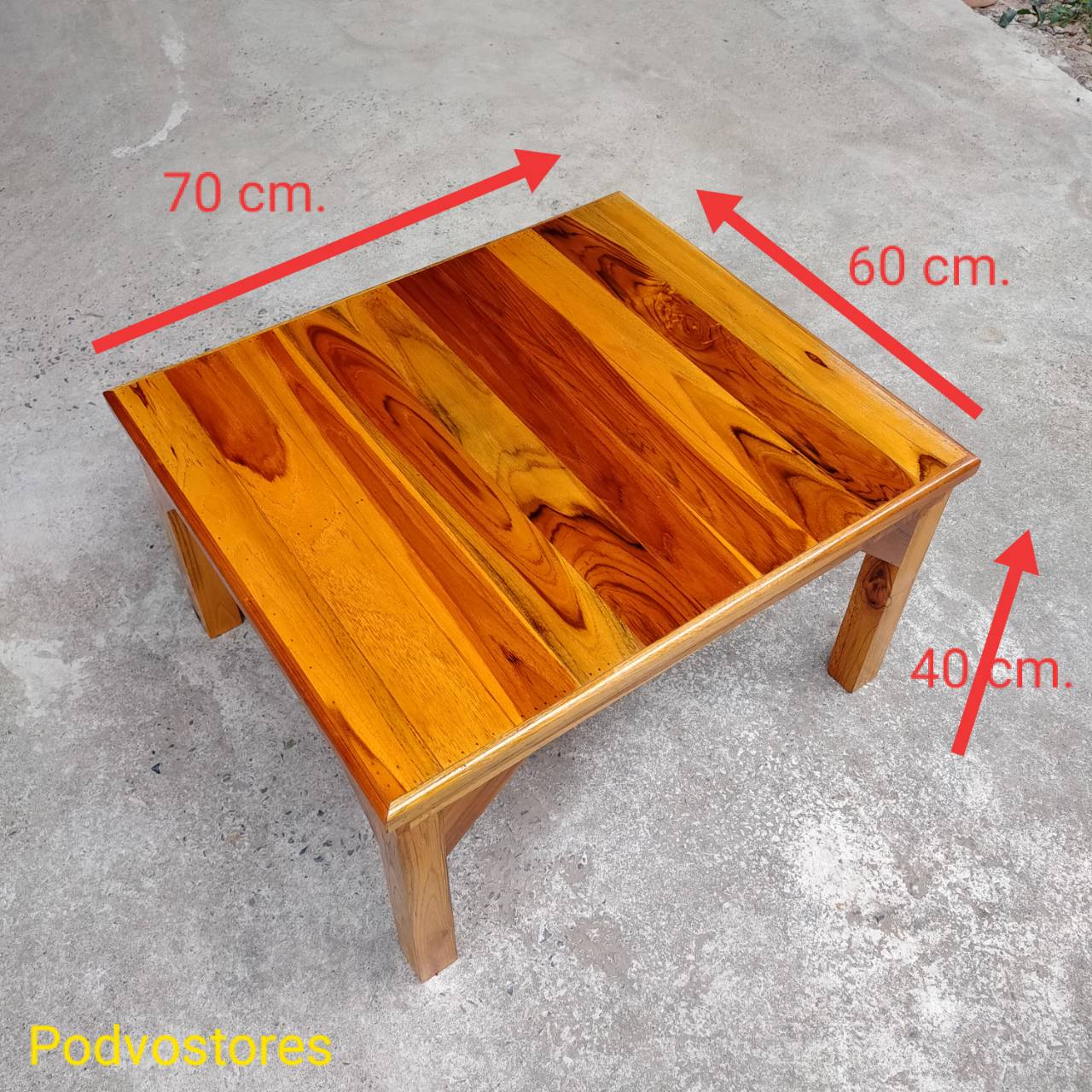 โต๊ะไม้สัก โต๊ะญี่ปุ่น (กว้าง 60 ยาว 70 สูง 40 cm.) ทำจากไม้สัก ลงสีเคลือบแลคเกอร์ โต๊ะวางของ ที่วางของ โต๊ะตัวเตี้ย โต๊ะปิ๊กนิก โต๊ะตัวเล็ก