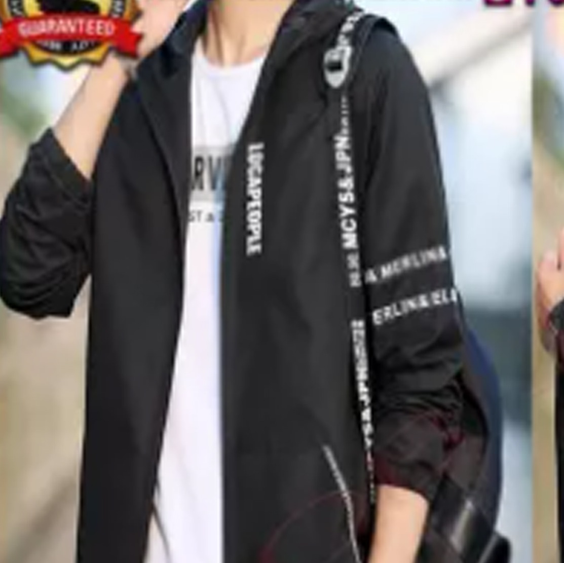 JACKET HOOD แจ็คเก็ต สไตล์เกาหลี กัน ลม ฝน มีฮูด ผ้าบางเบาสบาย ผ้าร่ม แห้งเร็ว เสื้อคลุมแฟชั่น เสื้อแจ็คเก็ตชาย