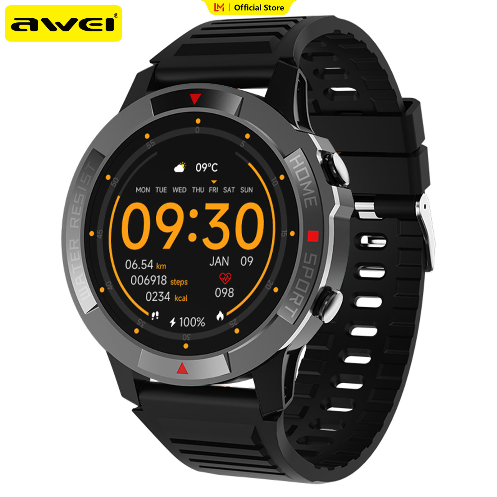 [Awei WH1PRO Smart watch IP68 waterproof grade for swimming Store personal exercise data GPS positioning 1.45 Inch Ultra high definition LTPS Screen smartwatchs for Apple Samsung Huawei Dido,Awei WH1PRO Smart watch IP68 waterproof grade for swimming Store ราคา 1,349 บาท*ส่งฟรี