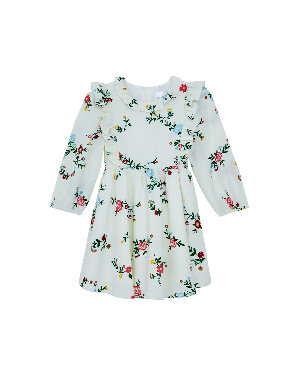 KLOSET Floral Long Sleeve Dress (KID22-KD010) เดรสชุดเด็กแขนยาว ผ้าพิมพ์ลายดอกไม้ ราคา 1,975 บาท*ส่งฟรี