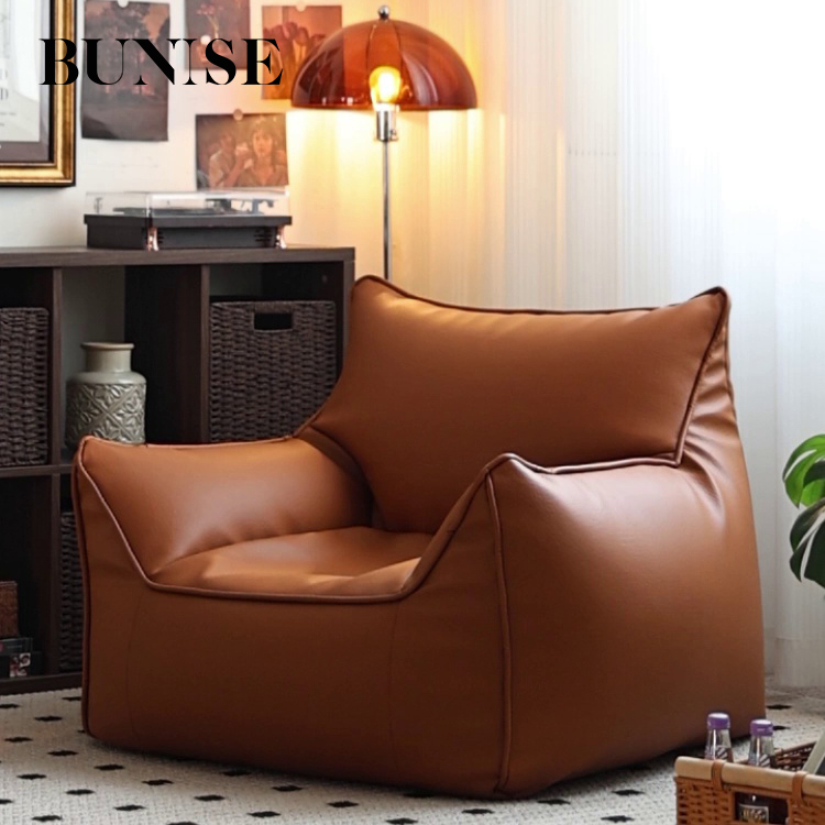 [Bangkok stock] bunise single sofa Italy leather single sofa chair [3 days delivery] beenbag retro seat can recliner or recliner living room chair balcony single chair tatami recliner living room ราคา 14,599 บาท*ส่งฟรี