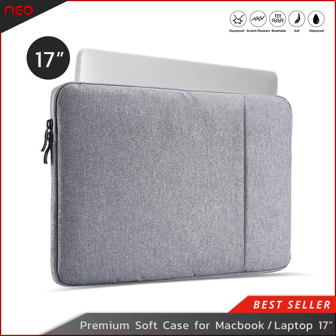 NEO กระเป๋าโน๊ตบุ๊ค Soft Case ซองแล็ปท็อป ขนาด17-17.3 นิ้ว เคสโน้ตบุ๊ค เคสMacbook Pro ซองใส่โน๊ตบุ๊ค กันฝุ่น กันรอย กันกระแทก Laptop Bag Macbook Sleeve Case 17-17.3 inch