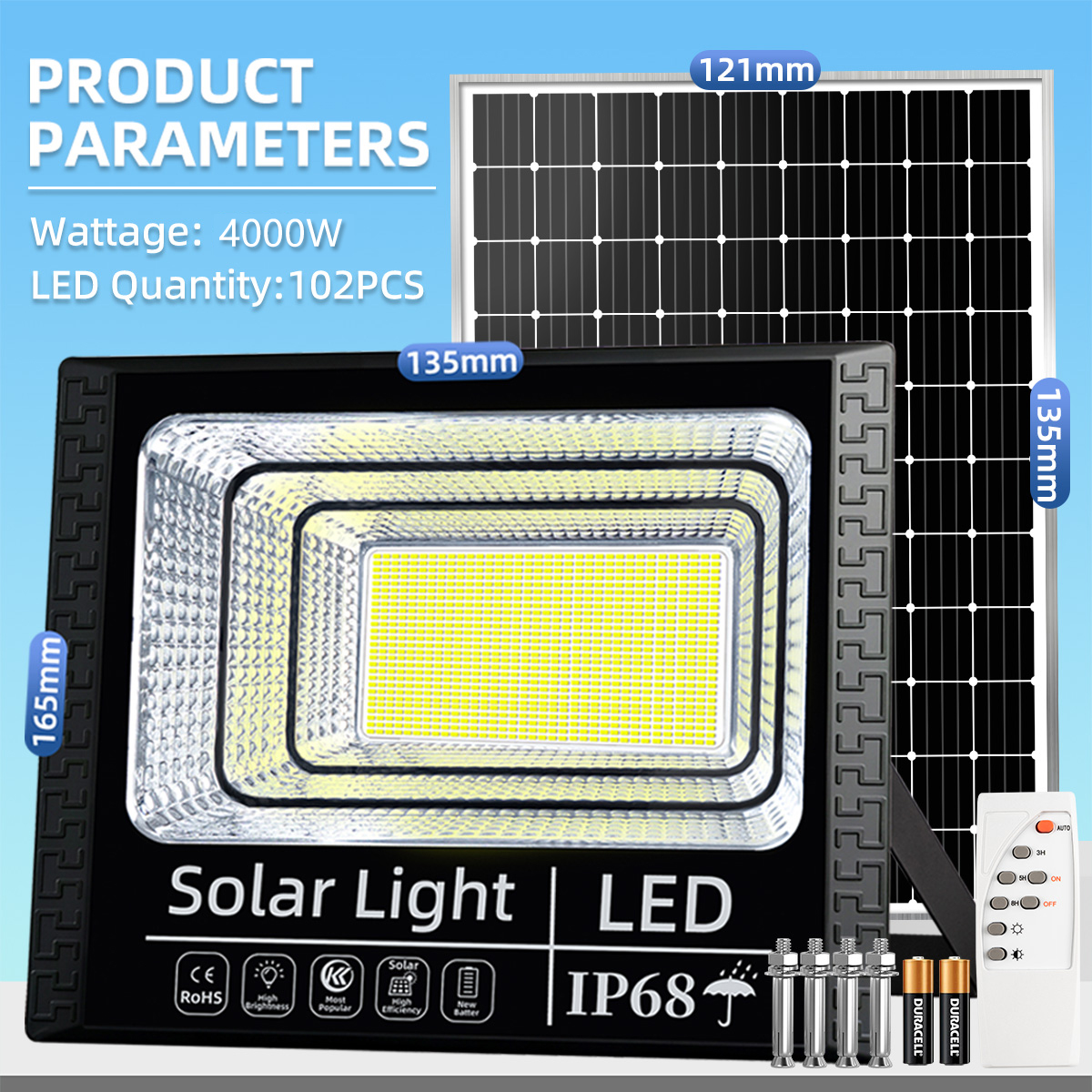 Bingo ไฟโซล่าเซลล์ ซื้อ 1 แถม 1 ไฟถนน โซล่าเซลล์ 80000W 100000W solar cell IP68 กันฟ้าผ่า แสงสีขาว พร้อมรีโมท solar light outdoor