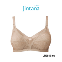 Jintana เสื้อชั้นใน จินตนา รุ่น Basic รหัส JB2845 (ไม่มีโครง) สีเบจ เสื้อในเก็บกระชับ เก็บเนื้อส่วนเกิน เสื้อในลายลูกไม้