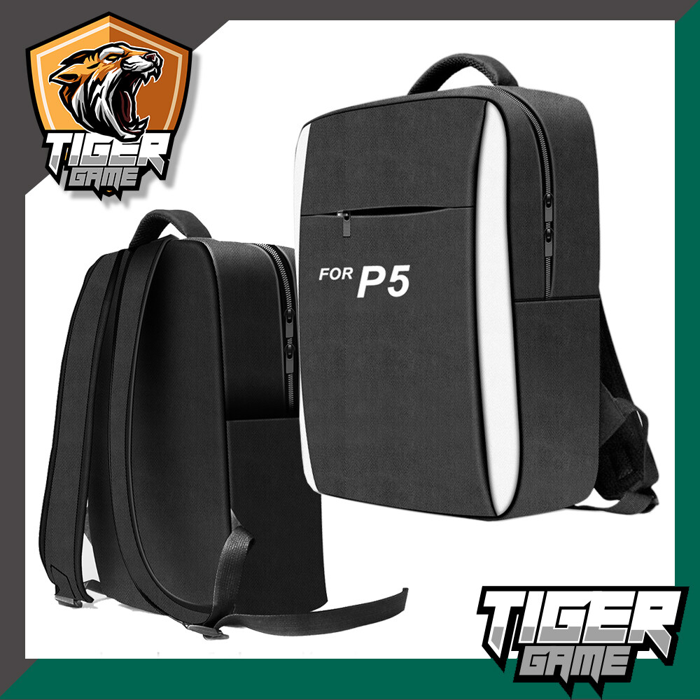 กระเป๋าเป้ใส่เครื่อง Playstation 5 สีดำขอบขาว (กระเป๋าสะพายหลัง PS5)(กระเป๋าเป้)(เป้)(กระเป๋าสะพาย)(กระเป๋า ps5)(เป้ ps5)(ps5 bag)(Play Station 5 Bag)