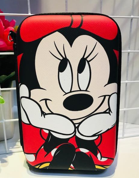 MINNIE กล่องเก็บสายชาร์จ   กล่องใส่ PWB, HDD , หูฟัง , เอนกประสงค์, Size XL ลาย  MINNIE  MOUSE R  มินนี่ เมาส์  งานดี evaกันกระแทก ขนาด16x10x3.5cm งานสวยงาม มีบริกา