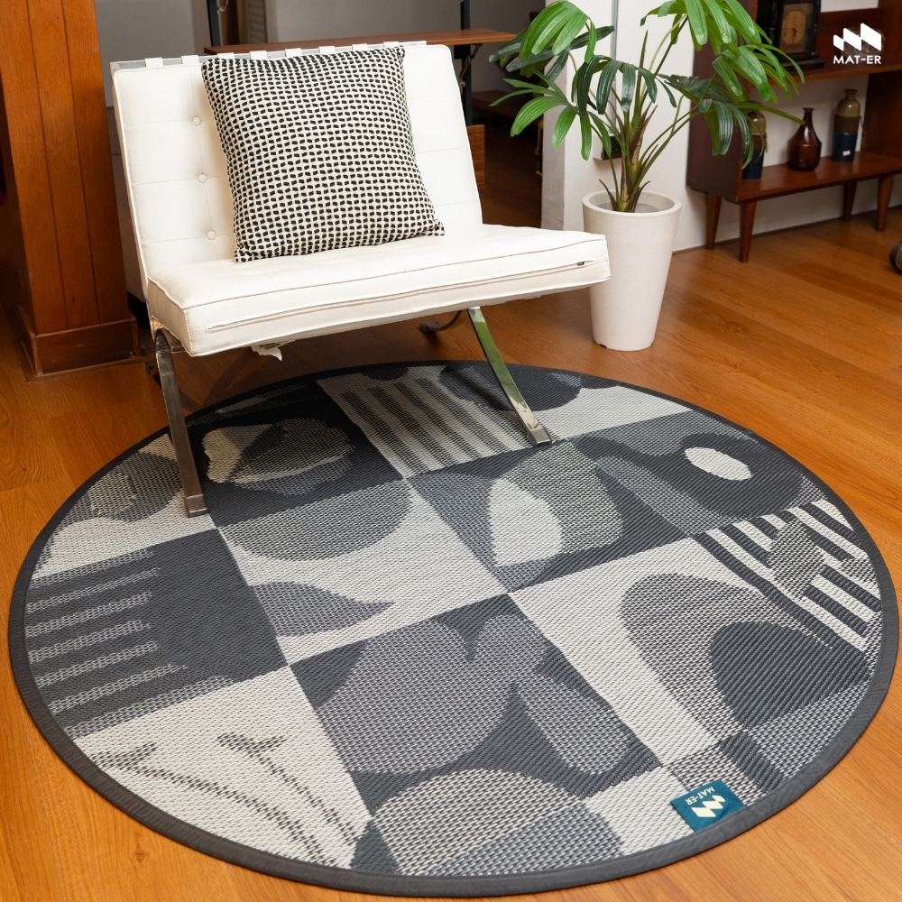 Mat-Er Urban Bliss Round Mat, Shade & Shadow Color – Standard Quality, Modern Design, Can Be Used Both Indoors and Outdoors. ราคา 1,350 บาท*ส่งฟรี