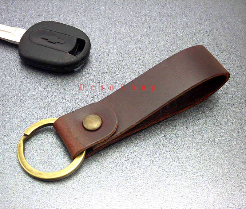 พวงกุญแจหนังแท้  พวงกุญแจหนังรถยนต์ พวงกุญแจ มอเตอร์ไซค์ พวงกุญแจห้อยกระเป๋า แหวนพวงกุญแจ หนังน้ำมันวินเทจ (#128)