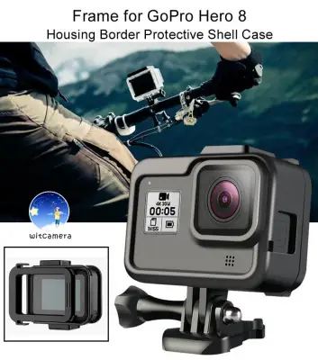 Frame for GoPro Hero 8 Housing Border Protective Shell Case for Gopro Hero 8 Black with Quick Pull Movable Socket and Screw