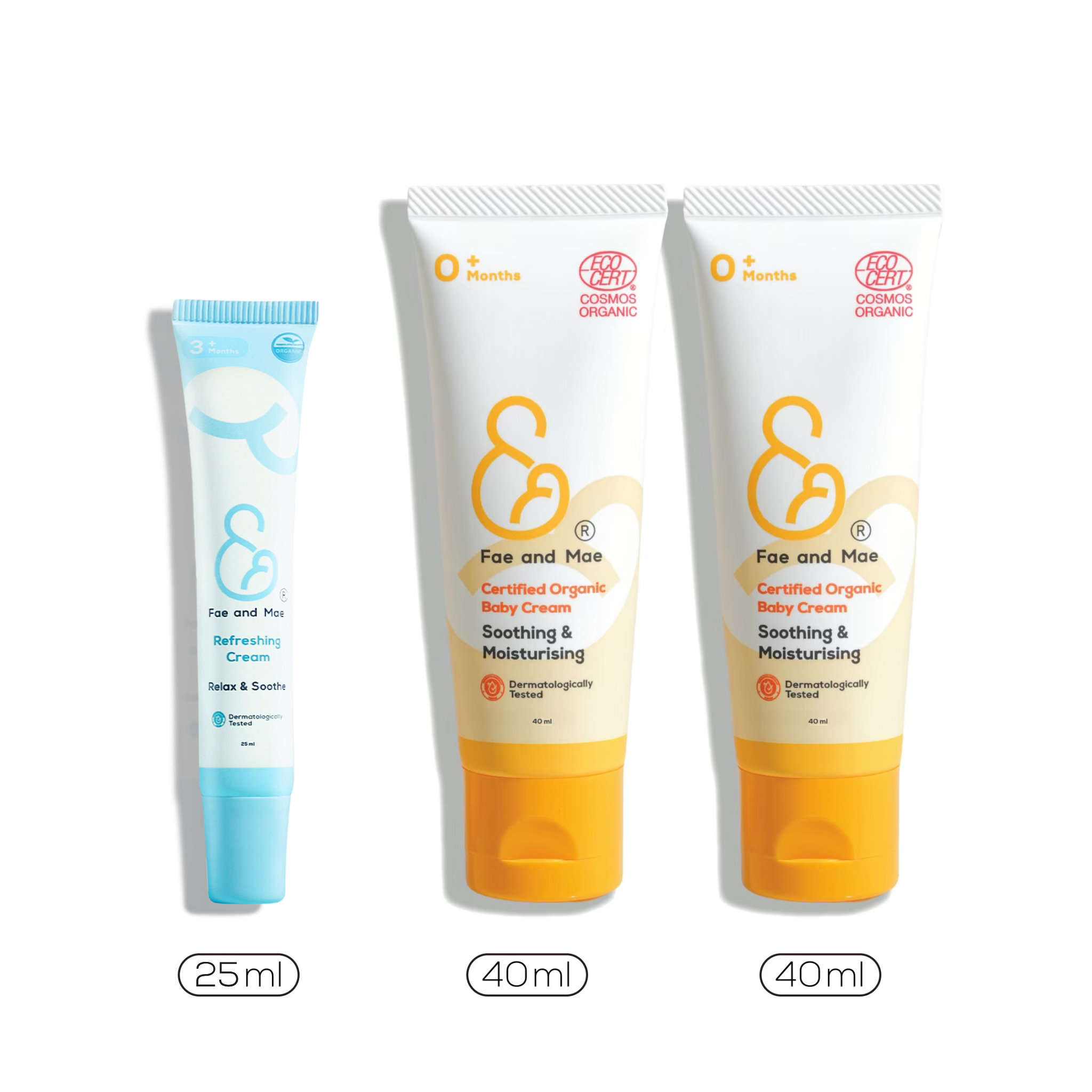 Fae and Mae เฟแอนด์เม Certified Organic Baby Cream ครีมออร์แกนิก บรรเทาอาการผื่น คัน การระคายเคือง ใบหน้า ลำตัว 40 ml 2 หลอด