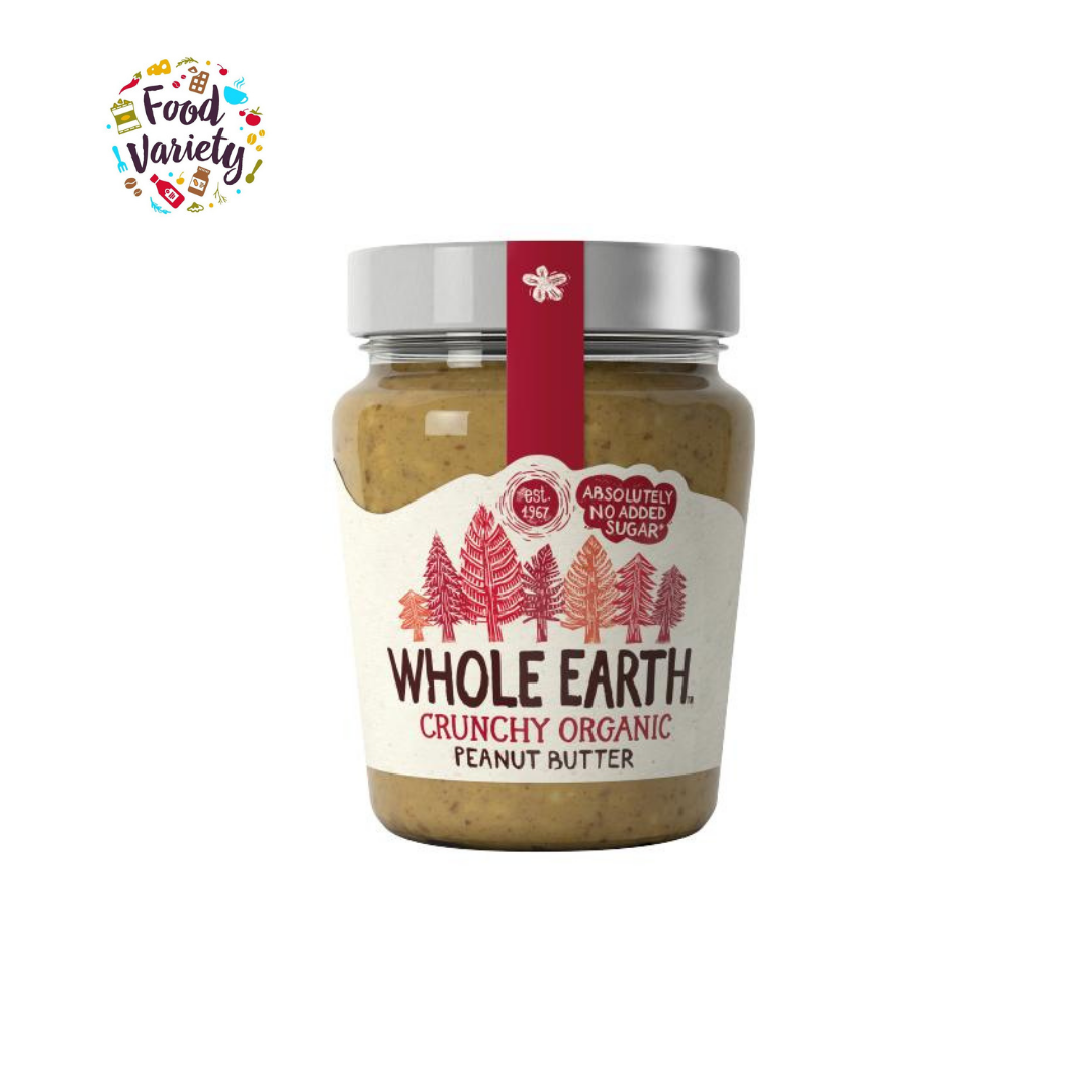 Whole Earth Organic Crunchy Peanut Butter 227g โฮลเอิร์ธ เนยถั่วออร์แกนิคชนิดหยาบ 227กรัม