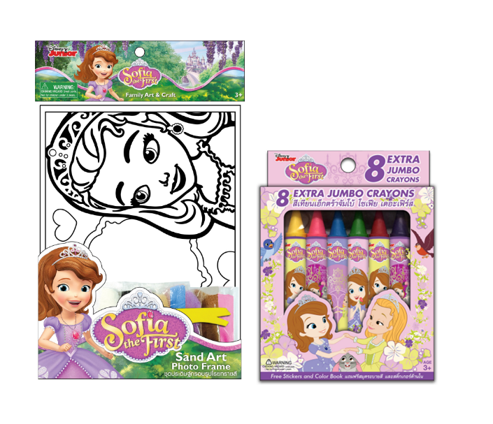 ดิสนีย์โซเฟียเดอะเฟิร์ส ชุดระบายสีเสริมทักษะ + สีเทียน Disney Sofia The First Coloring Set & 8Extra Crayons