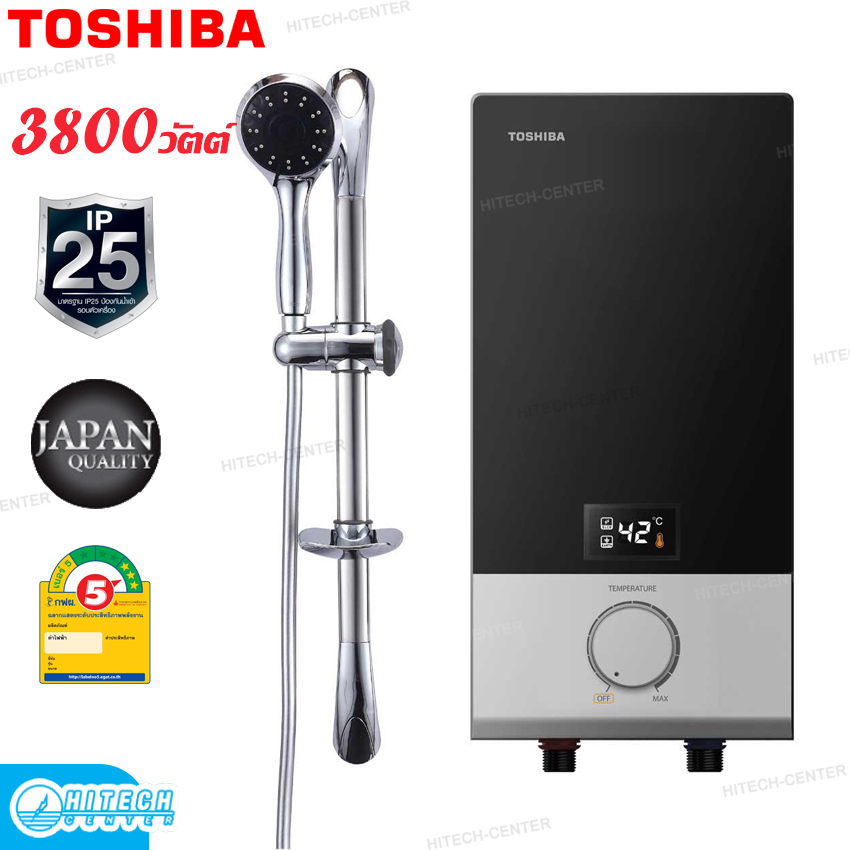 TOSHIBA เครื่องทำน้ำอุ่นระบบดิจิตอล 3800 วัตต์  รุ่น DSK38ES5KB สีดำ