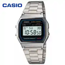 ภาพขนาดย่อของสินค้าGgGg /Casio Digital Classic นาฬิกาข้อมือสุภาพบุรุษ สีเงิน สายสแตนเลส รุ่น A158WA-1DF