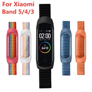 ภาพหน้าปกสินค้าสายนาฬิกาข้อมือสายหนังสำหรับ Xiaomi Miband 4 miband 5 สายไนล่อน Miband 3 Miband 4 ที่เกี่ยวข้อง