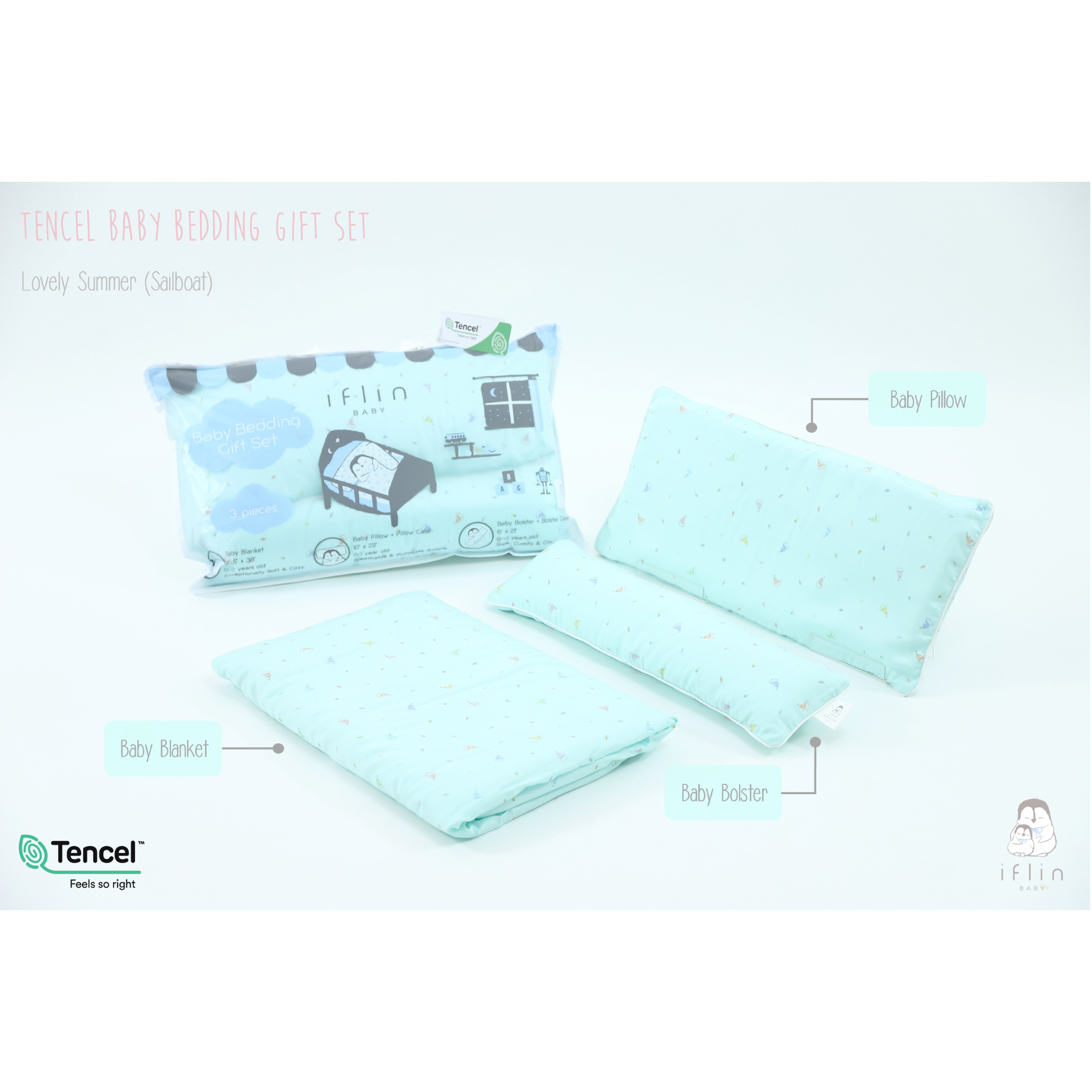 Iflin Baby - My Essential Baby Bedding Gift Set - 3 pieces ราคา 2,890 บาท*ส่งฟรี