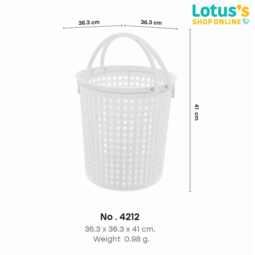 LOTUSS LOUNDRY BASKET WITH HANDLE WHITE ราคา 109 บาท*ส่งฟรี