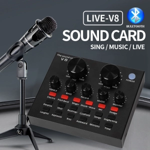 ภาพหน้าปกสินค้า🌸พร้อมส่งจากไทย🌸V8 Audio Live Sound Card การ์ดเสียง for Phone Computer 0.4KG สดการ์ดเสียงสำหรับโทรศัพท์ D70 ซึ่งคุณอาจชอบราคาและรีวิวของสินค้านี้