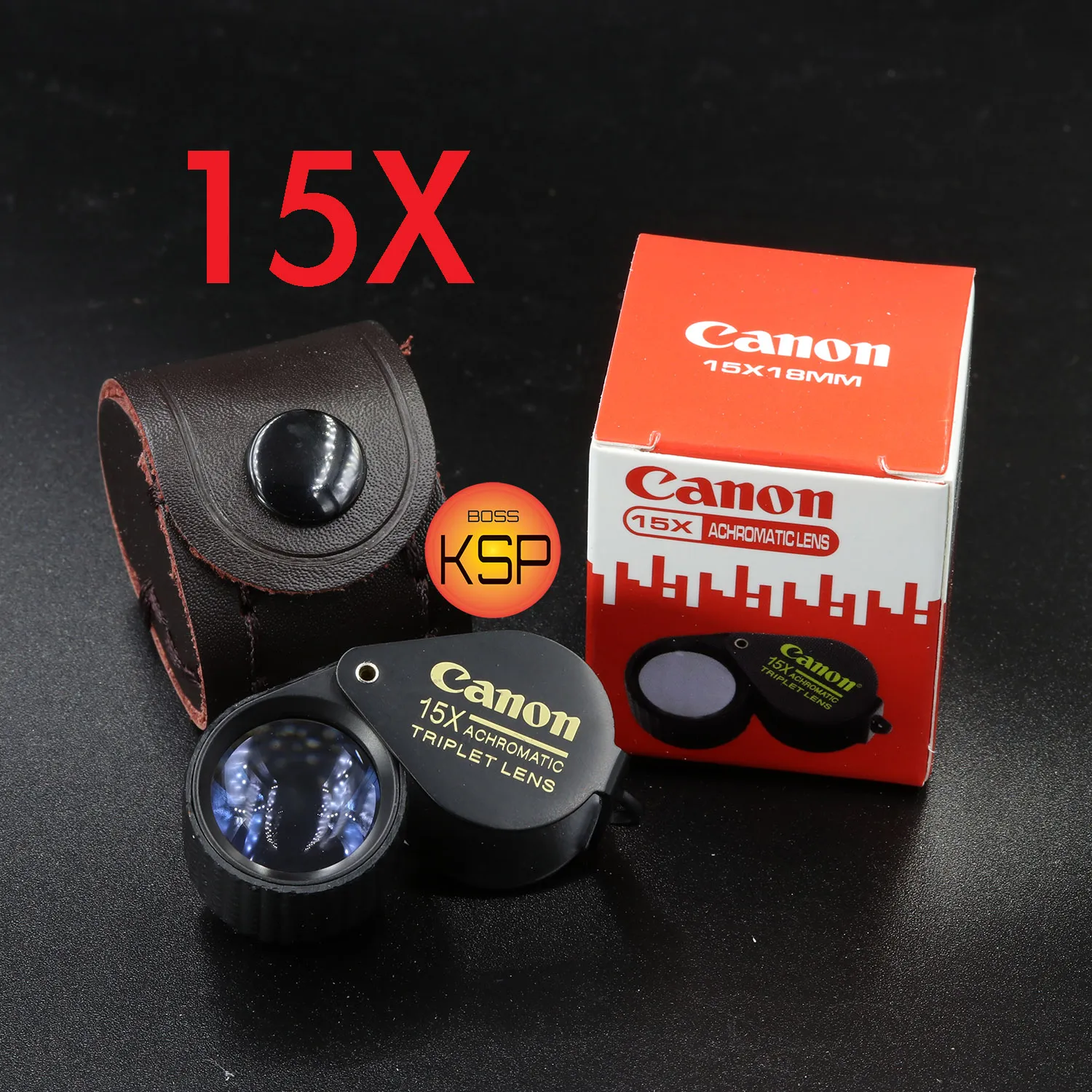 กล้องส่องพระ /ส่องเพชร Canon 15x18mm ดำหุ้มยาง เลนส์แก้ว 3ชั้น มัลติโค้ตตัดแสง  ส่องได้ส่องดี ส่องเจาะถึงใจ  สไตลวัยเก๋า พร้อมซองหนัง