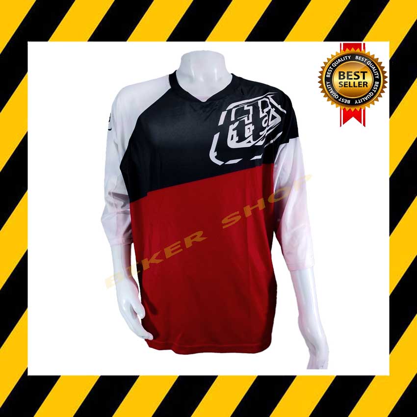 เสื้อวิบากแขนยาว TDL RUCKUS JERSEY RED/BLACK