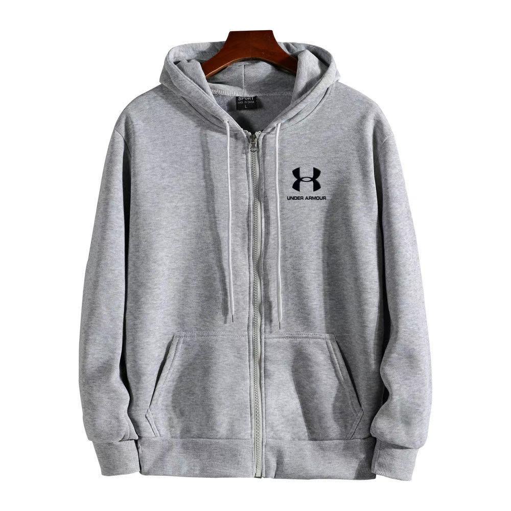 UNDER ARMOUR เสื้อยืดกีฬามีฮู้ดแขนยาวผู้ชายผู้หญิงลงลอง