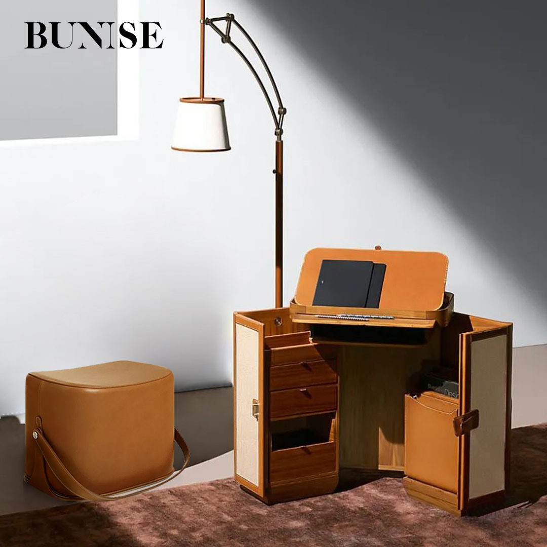 Bunise sleekvault premium cabinet bg1218 special leather table and chair set includes a cosmetic storage and a large ornament, including chairs, shelves, cosmetics, minimalist. ราคา 80,704 บาท*ส่งฟรี