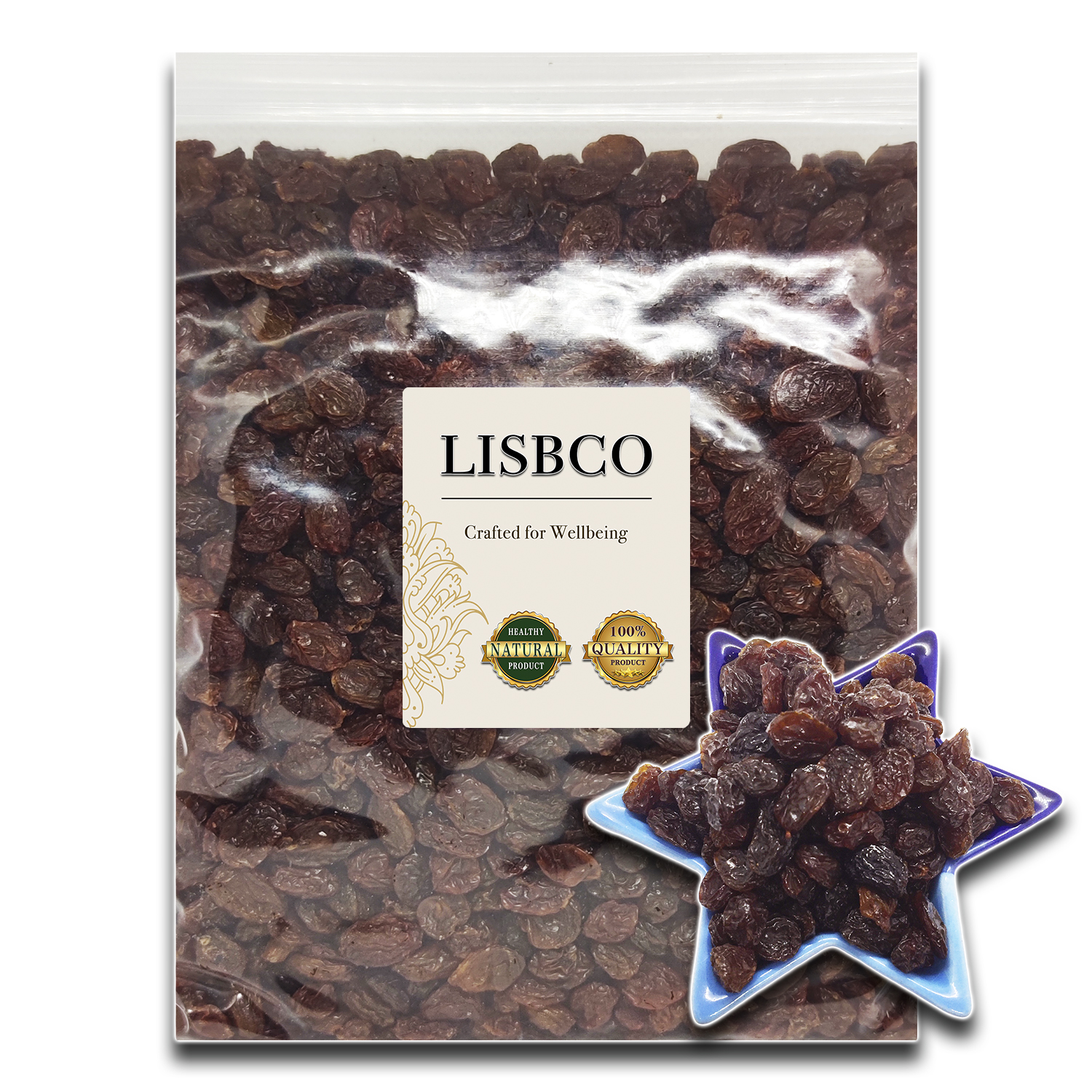 Sultana Raisins Dark 1kg Grade AA+ Ready To Eat Quality Products Raisins Imported Sugar Free Fresh and Clean Suitable for baking Sultana Raisins ราคา 49 บาท*ส่งฟรี