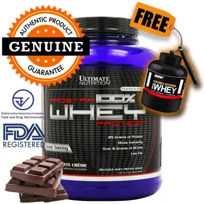 Ultimate Nutrition เวย์โปรตีน ProStar Whey Protein 5.28lbs - Chocolate + FREE On Gold Funnel